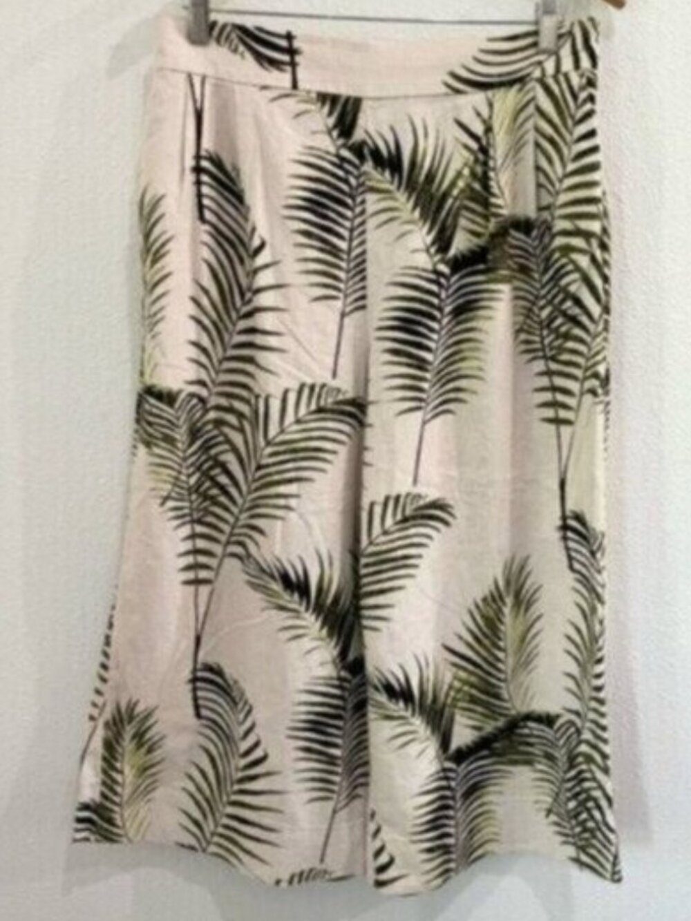 Chelsea & Theodore Linen Wide Leg Pants Tropical Cropped Coastal